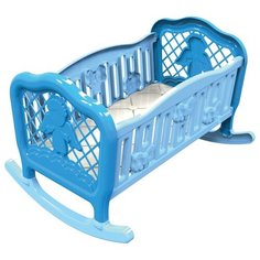 Игрушечная колыбель для куклы голубая технок / кроватка для куклы / кроватка для кукол / ролевые игры с куклами
