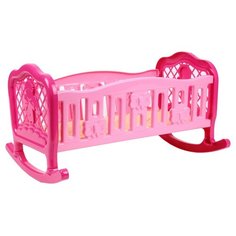 Игрушечная колыбель для куклы розовая технок / кроватка для куклы / кроватка для кукол / ролевые игры с куклами