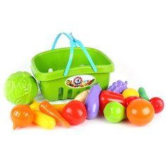 Набор овощи и фрукты игрушечные в корзине для игры технок / фрукты и овощи игрушечные / овощи и фрукты игрушечные / еда игрушечная / игрушечная еда / детская еда