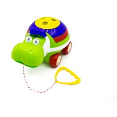 Сортер каталка детская с ручкой MAXIMUS гиппо зеленый / машина каталка для мальчиков / машинка каталка детская / игрушка каталка с ручкой / сортер для малышей / сортеры для детей / сортеры для малышей /