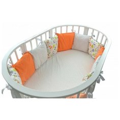 Forest kids бортик в кроватку Friends белый/оранжевый