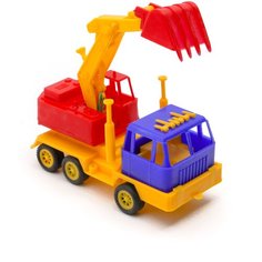 Детский экскаватор игрушка с подвижным ковшом MAXIMUS бульдозер игрушка / трактор игрушка / строительная техника игрушки / детская машина каталка для мальчиков / игрушка каталка / машинка детская каталка