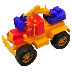 Детский экскаватор игрушка с подвижным ковшом MAXIMUS трак экскаватор красный / бульдозер игрушка / трактор игрушка / строительная техника игрушки / детская машина каталка для мальчиков / игрушка каталка / машинка детская каталка / игрушки для песочни