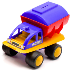 Грузовик-копилка игрушка 21x16 см для девочек MAXIMUS копилка детская / копилка для денег детская / самосвал игрушка большой / детская машина каталка для девочек / игрушка каталка / машинка детская каталка / машинка игрушка / машинка детская игрушка
