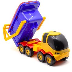Мусоровоз игрушка большой с тележкой для мусора синий 44 см MAXIMUS Панда / мусоровоз машинка / машинки игрушки для малышей / машина каталка для мальчиков / машинка детская каталка / машинка игрушка каталка / машинка детская игрушка