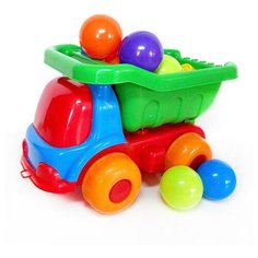 Каталка детская машинка KINDER WAY в наборе лопатка и грабли для игры с песком