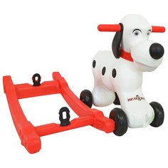 Лошадка качалка детская каталка с музыкой и колесами KINDER WAY