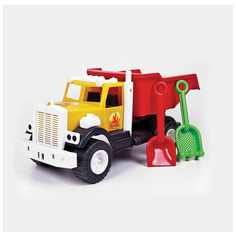 Каталка детская машинка грузовик самосвал KINDER WAY в наборе лопатка и грабли для игры с песком