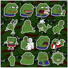 Стикеры "Пепе Лягушка" / Стикербомбинг /Стикеры на телефон / ноутбук / для детей. Ru Print