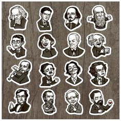 Стикеры "Известные Личности" / Стикербомбинг /Стикеры на телефон / ноутбук / для детей. Ru Print