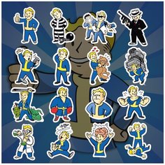 Стикеры "Fallout" / Стикербомбинг /Стикеры на телефон / ноутбук / для детей. Ru Print
