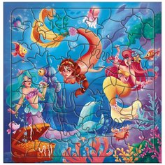 Пазл фигурный на подложке ГеоДом 80 деталей Русалочки 30х30,5 см