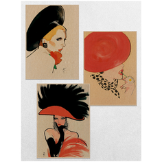 Комплект постеров на крафт бумаге "Рене Грюо" / Постер размером 45х32 см Ru Print