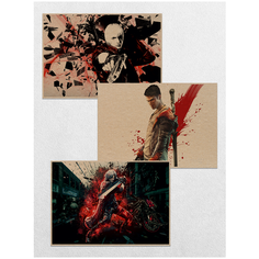 Комплект постеров на крафт бумаге "Devil May Cry" / Постер размером 45х32 см Ru Print