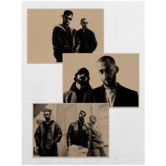 Комплект постеров на крафт бумаге "miyagi & andy panda" / Постер размером 45х32 см Ru Print