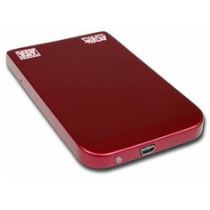 Корпус для SSD-HDD AgeStar SUB201 2.5 SATA контейнер, алюминий, красный металлик, usb 2.0