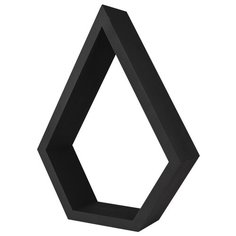 Декоративная полка "Капля" черная, дерево Oktaur