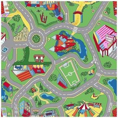 Детский ковер с дорогами - Коврик детский - Городок с дорогами ковер комнатный - Коврик для детской комнаты - Развивающий коврик - Ковёр для детей - Палас на войлоке 1.00х1.00 Витебские ковры
