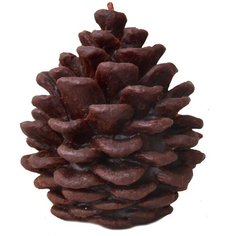 Свеча из воска "Шишка" большая в коричневом цвете