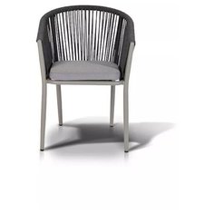 «Марсель» плетеный стул из полиэфирных лент, цвет темно-серый 4 Si S