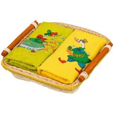 Комплект салфеток махровых из 2-х шт в корзине у самовара ,40х40 см Santalino (99604)