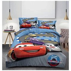 Детский комплект постельного белья Carolina Тачки, Хлопок, 1,5 спальный , наволочки 50x70