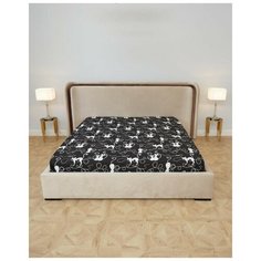 Простыня на резинке 160х200 поплин Котофей осн (борт 25см) Favorit