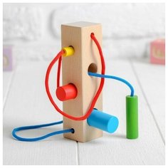 Шнуровка-сортер «Брусочек», Мир деревянных игрушек