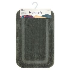 Коврик для ванной MULTISOFT, 50х80 см, микрофибра плюш, ворс 20мм, цвет серый Primanova