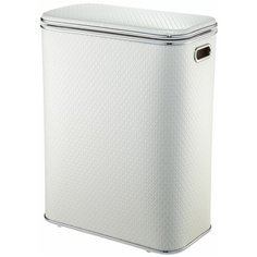 Корзина для белья Geralis NCWH-B Ромб белый, кант хром, стандартная