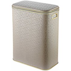 Корзина для белья Geralis FLG-B FLOWER бежевая, кант золото, стандартная