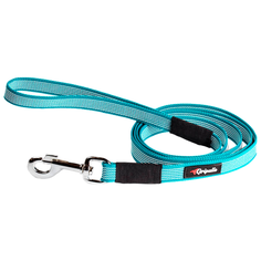 Поводок для собак Gripalle прорезиненный, стальная фурнитура бирюзовый 1.5 м 20 мм