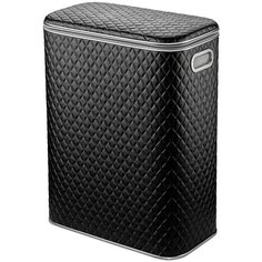 Корзина для белья GERALIS CBH- B ромб чёрный, хром, стандартная