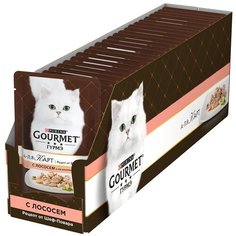 GOURMET A LA CARTE для взрослых кошек с лососем, шпинатом, цукини и зеленой фасолью а- ля флорентин (85 гр х 24 шт)
