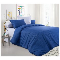 Комплект постельного белья "Морской прибой", 2-х спальный с европростынёй, перкаль (цвет: синий, голубой) Текс Дизайн