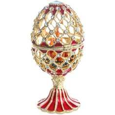 Шкатулка для украшений Яйцо Фаберже S-4456 красный Ismat Decor