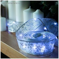 Гирлянда "Лента" 10м. "Снежинки серебристые" (3612320) Белый Luazon