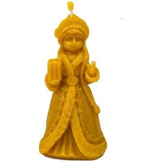 Свеча из воска "Снегурочка" в желтом цвете (2шт)