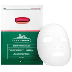 VT Cosmetics Cica Hyalon Cica Nutrition Mask Успокаивающая питательная тканевая маска для лица с пептидами, 1 шт
