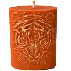 Свеча из воска "Тигр" оранжевый (2 шт)