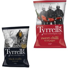 Чипсы Tyrrells со вкусом черного трюфеля и морской солью & сладкого перца чили и красного перца ( 2 уп. по 150 г)