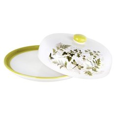 Блюдо д/блинов с крышкой 23см п/уп ZFC246-41 Коралл