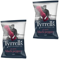Чипсы Tyrrells Sea Salt & Cracked Black Pepper, с морской солью и черным перцем, ( 2 шт по 150 г)