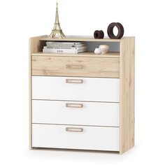 Комод Веста 13.103, цвет гаскон пайн светлый/белый шагрень Mobi