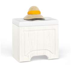 Пуф Ливерпуль 14.02 цвет ясень ваниль/белый/эко-кожа гранд белый