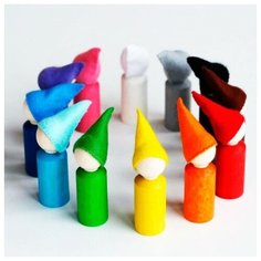 Сортер Разноцветные гномики 12 штук, в колпаках Ulanik