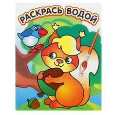 Теремок Водная раскраска «Белочка с орешком