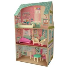 DreamToys Кукольный домик-кухня Полина с мебелью, розовый