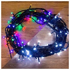 Гирлянда NEON-NIGHT Твинкл Лайт, 1000 см, 100 ламп, белый/мультиколор/черный провод