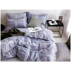 Постельное белье Lorida A+B крупная клетка, Евро (простыня на резинке по кругу)